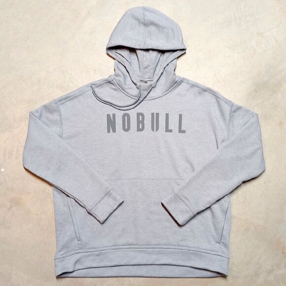 Nobull Gray Performance Fitness Gym Workout Hoodie Sweatshirt - Size Medium - Picture 1 of 8